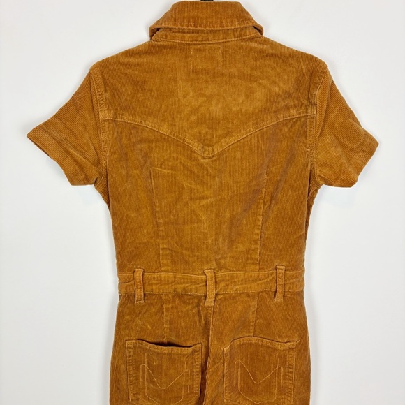 Show Me Your MuMu Cropped Everhart Jumpsuit in Camel Corduroy Size S - Picture 6 of 13